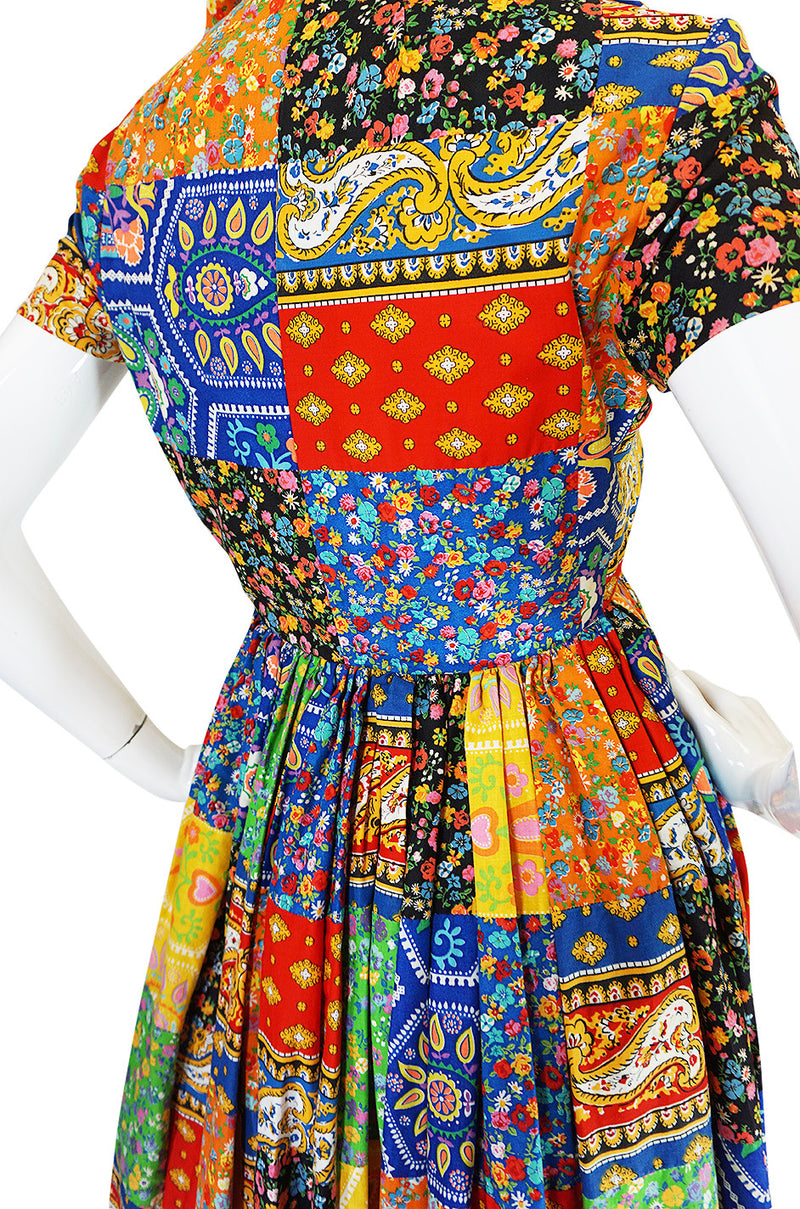 Museum Held 1960s Beene Bazaar Patchwork Dress