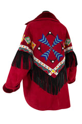 Highly Documented Fall 1991 Isaac Mizrahi Custom Native American Inspired Beaded Sheepskin Coat