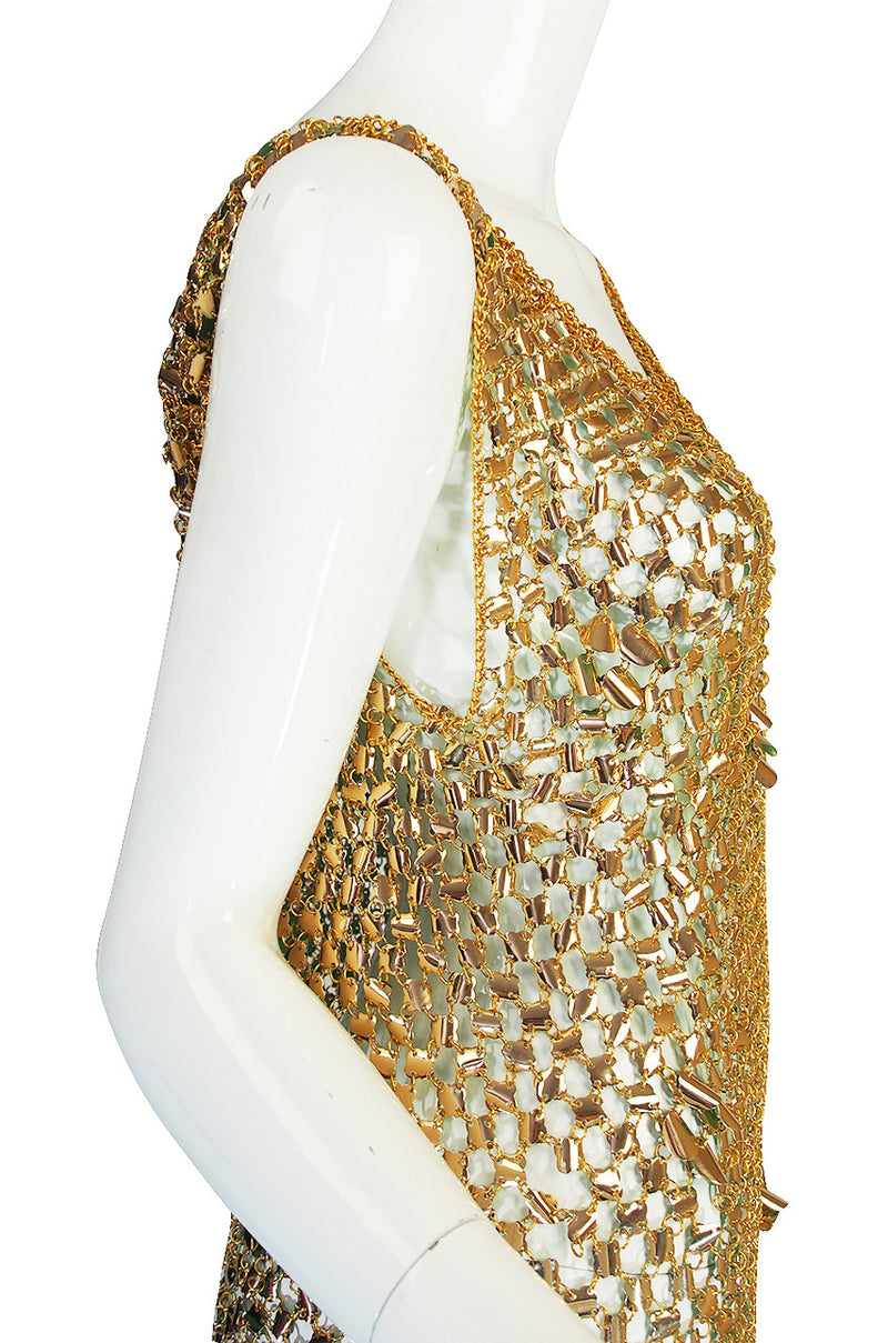 1970s Paco Rabanne Chain Mail Maxi Dress