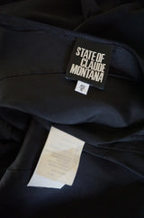 1990s State of Claude Montana Plunging Bare Back Dress