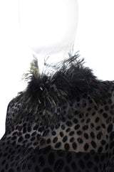 1960s Silk, Velvet & Feather Mollie Parnis Dress