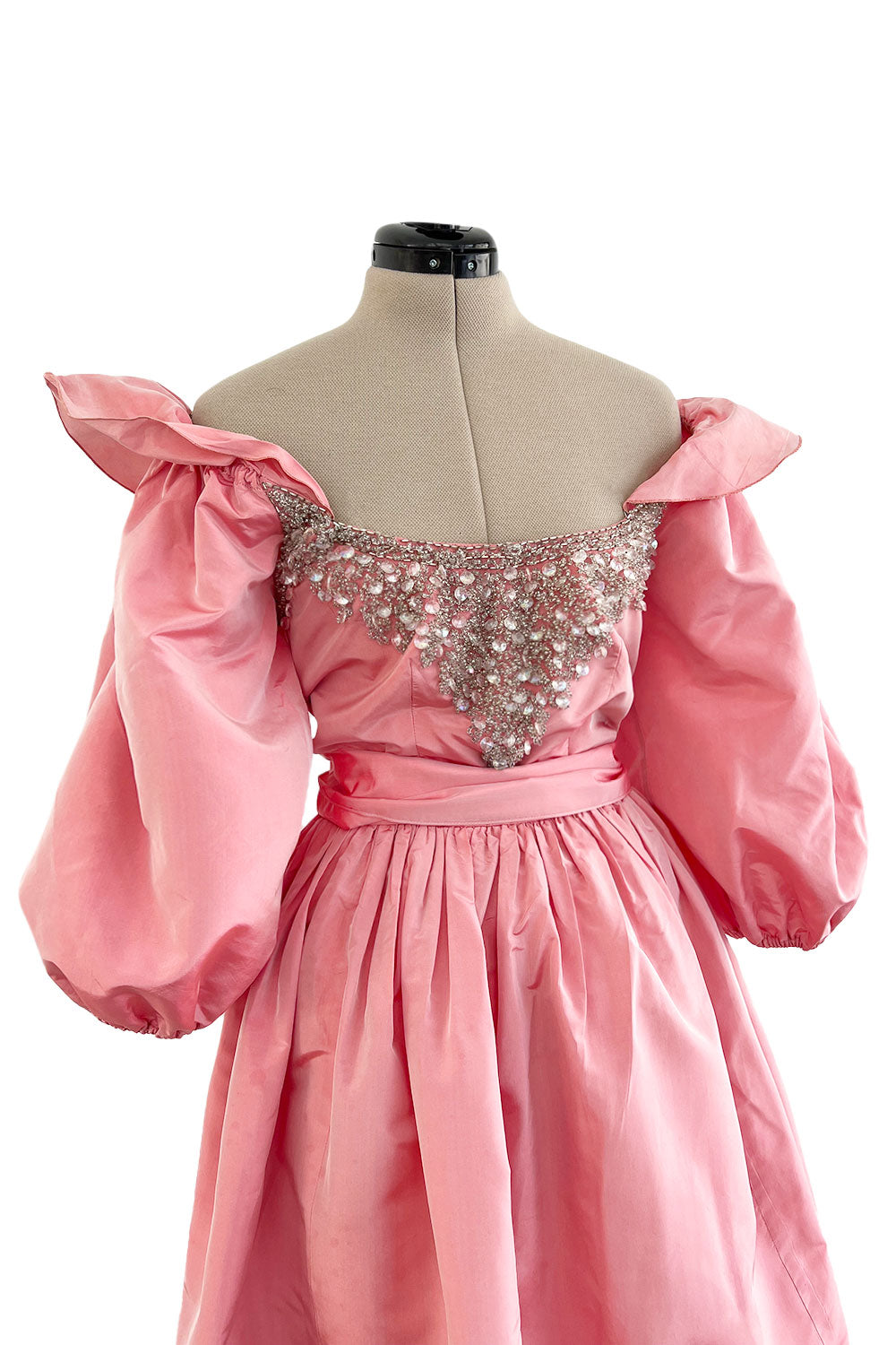Prettiest 1970s Richiline Iridescent Pink Silk Dress w Pouf Sleeves & –  Shrimpton Couture