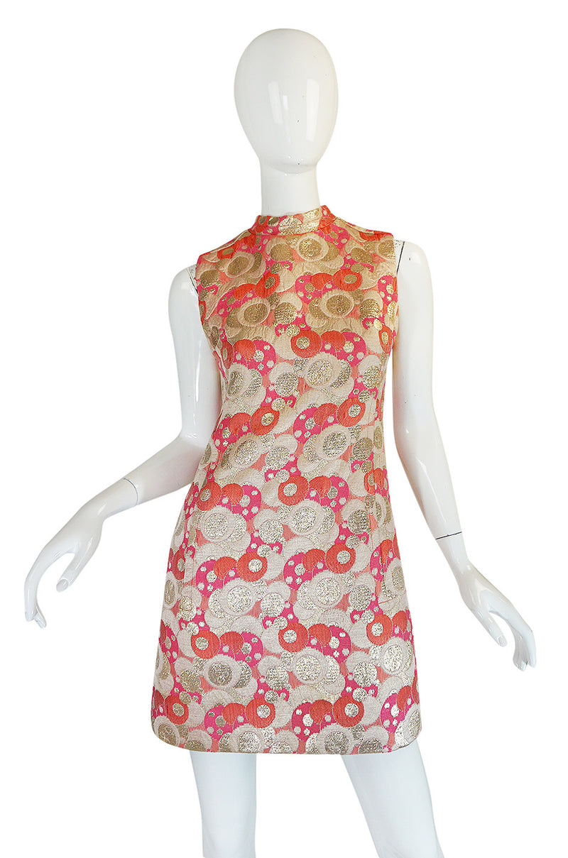 1960s Pink Metallic Pat Sandler Dress & Coat