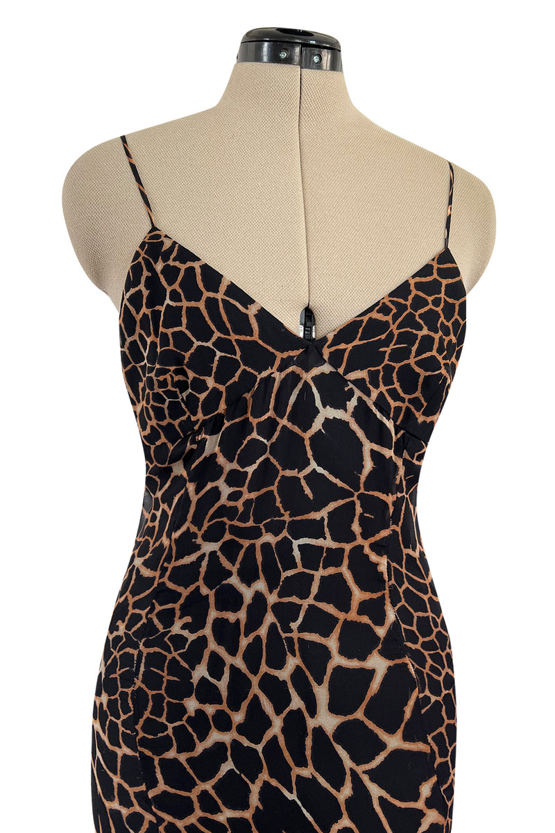 Recent Roberto Cavalli Bias Cut Leopard Print Chiffon Full Length Halter Dress