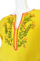 1960s Cotton Embroidered Josefa Caftan