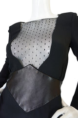 c2014 Hedi Slimane for Saint Laurent Lace & Leather Dress