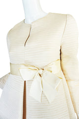 1960s Couture Gustave Tassell Pleated Silk Dress