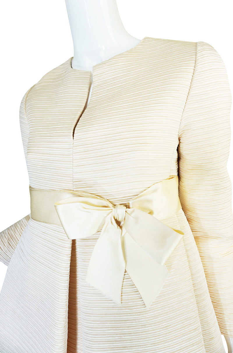 1960s Couture Gustave Tassell Pleated Silk Dress