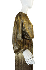 Documented 1976-1977 Yves Saint Laurent Gold Metallic Lame Set