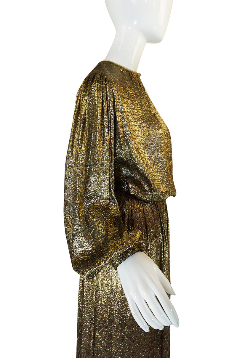 Documented 1976-1977 Yves Saint Laurent Gold Metallic Lame Set