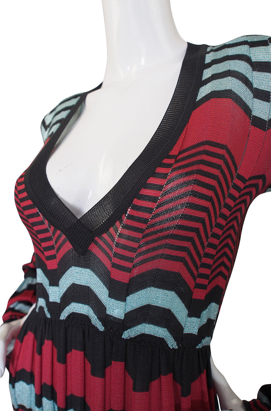 1990s Metallic Knit Missoni Dress with Flare Sleeves
