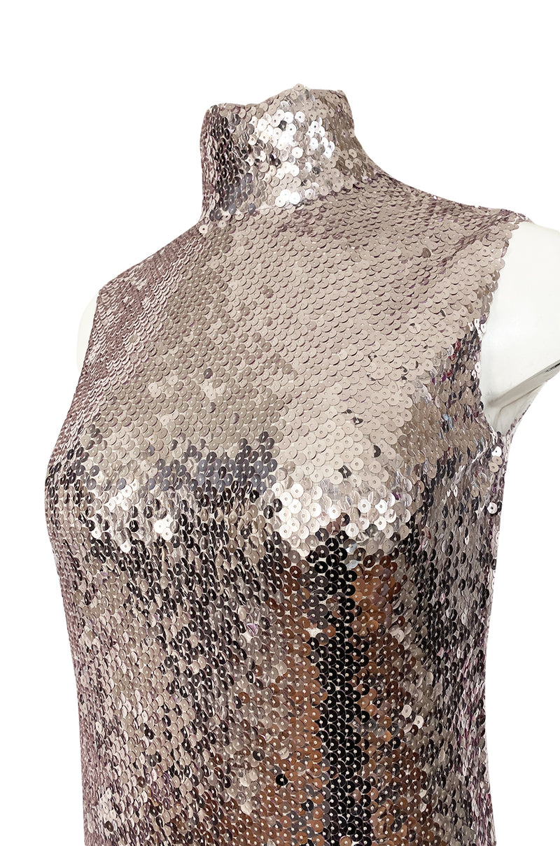 2015 Pre-Fall Christian Dior by Raf Simons Silver Sequin Shift Dress ...