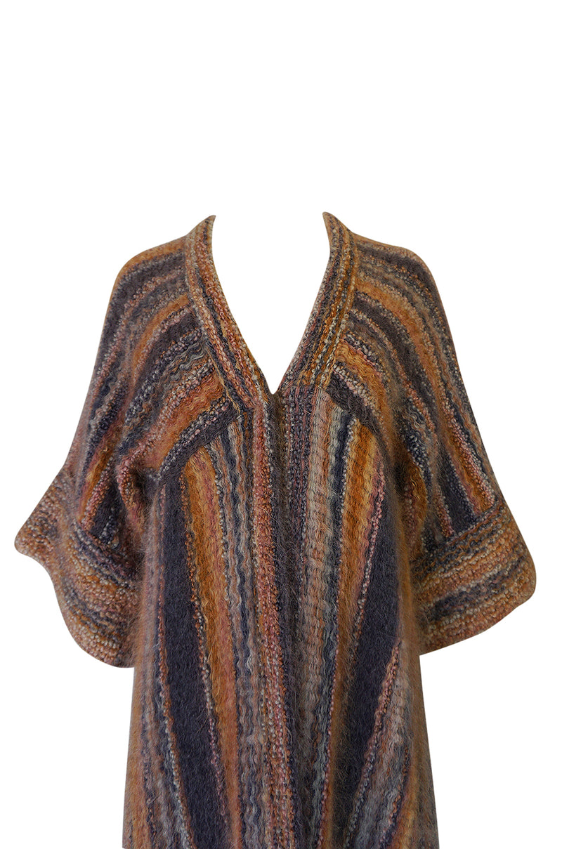 c.1976 Kay Cosserat Wool, Mohair & Silk Kimono Inspired Coat