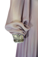 1970s Stavropoulos Couture Layered Bias Cut Silk Chiiffon Dress