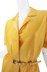 1980s Mila Schon Yellow Shift Dress & Belt