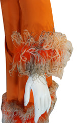 Spectacular 1960s Geoffrey Beene Silk & Feather Dress