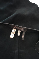 1970s Jean Muir Deep Navy Full Cut Suede Caped Jacket