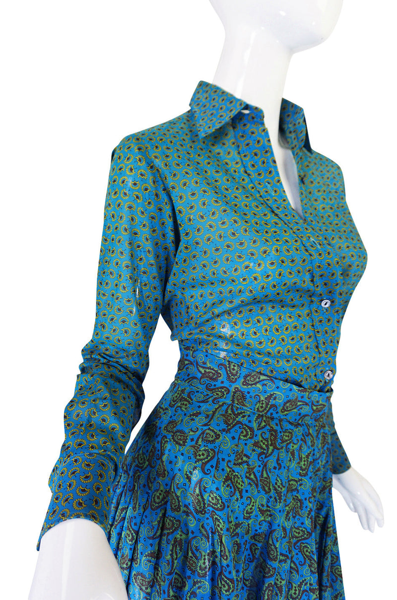 1970s Yves Saint Laurent Ruffled Tiered Skirt & Top Set