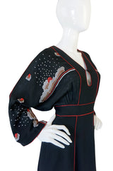 1970-74 Janice Wainwright Extensively Embroidered Caftan Dress