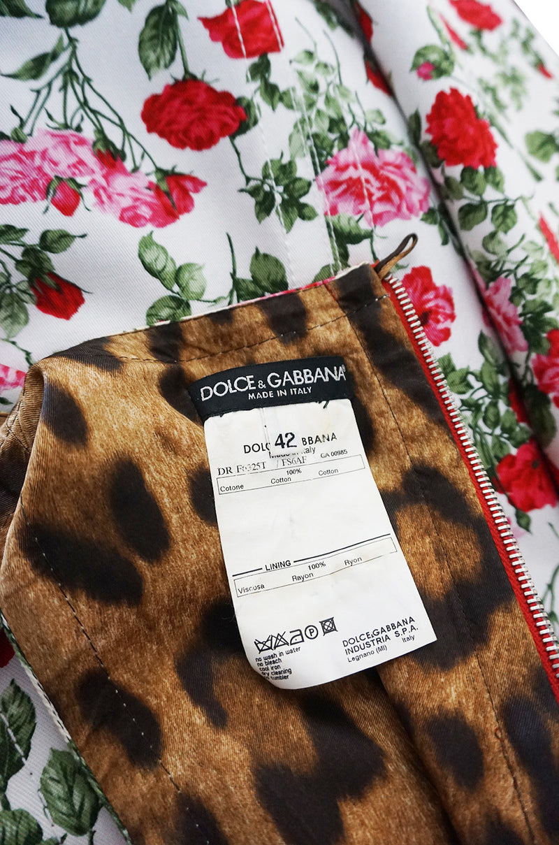 1990s Dolce & Gabbana Pretty Floral Fitted Dress