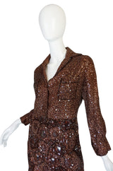 c.1966 Christian Dior Sequin & Tortoise Shell Demi-Couture Dress