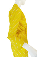 S/S 1976 Halston Demi-Couture Bias Cut Yellow Silk Dress