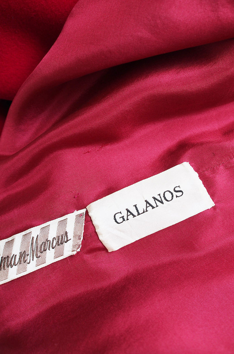 Rare 1959 James Galanos Red Felt Dress
