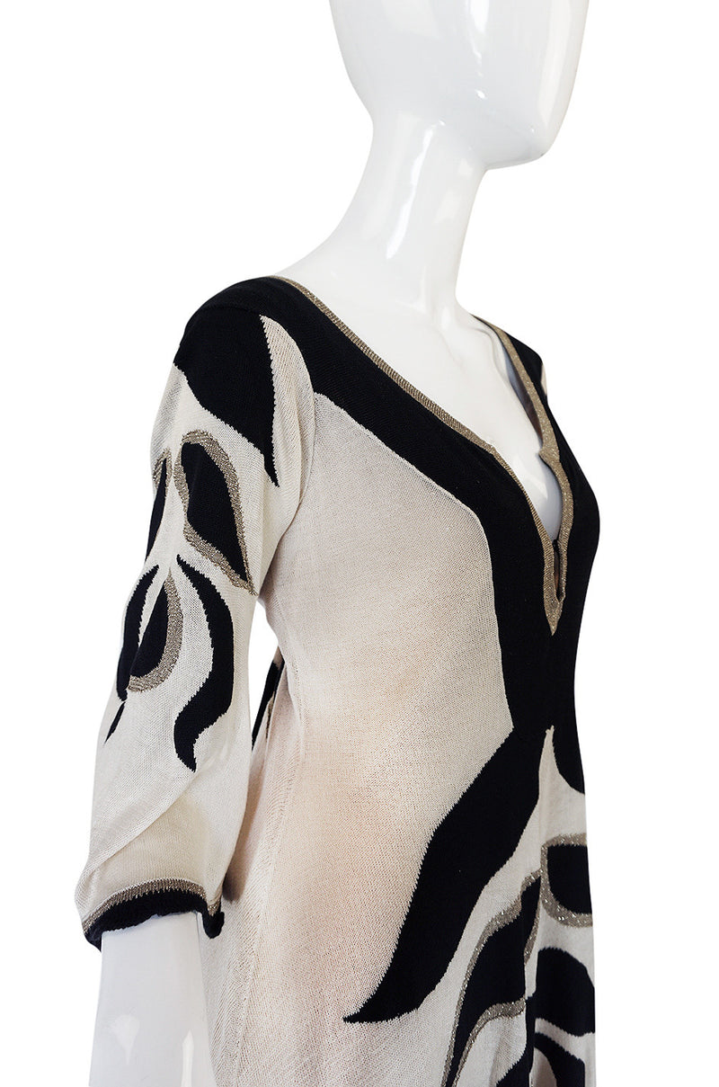 Early 2000s Alice Temperly Silk Knit Plunging Dress