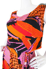 1970s Print Dynasty Jersey Jumpsuit