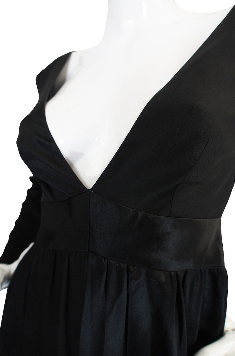 c1966 Black Silk Emilio Pucci Plunged Jumpsuit