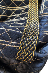 1982 Yves Saint Laurent Gold Metallic Top Stitched Jacket