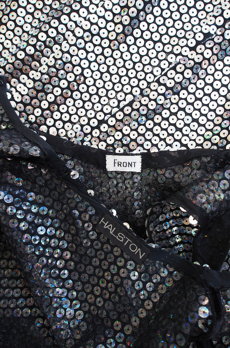 1970s Halston Silver Sequin Tank & Jacket