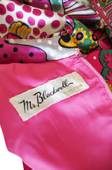 1960s Mr Blackwell Custom PInk Print Maxi Dress