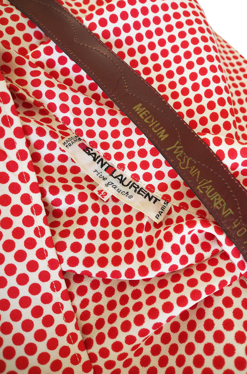1970s Yves Saint Laurent Dot Dress & Belt
