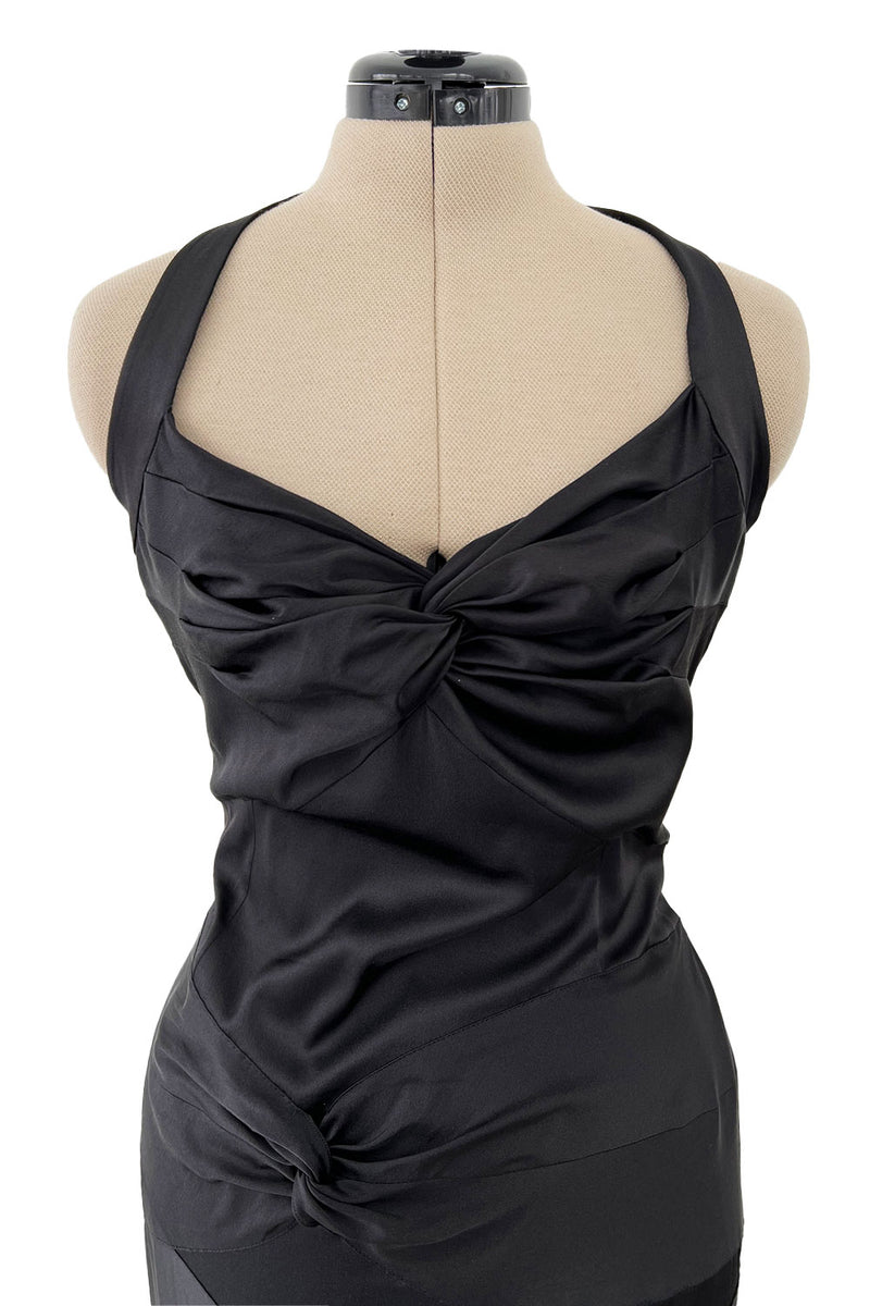 Ad Campaign Fall 2003 Christian Dior by John Galliano Runway Black Silk Halter Dress