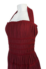 F/W 2009 Azzedine Alaia Burgundy Silk & Chenille Knit Dress