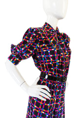 c1982 Haute Couture Yves Saint Laurent Silk Dress