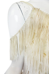 Amazing 1960s Layered Fringe Cream "Flapper" Dress