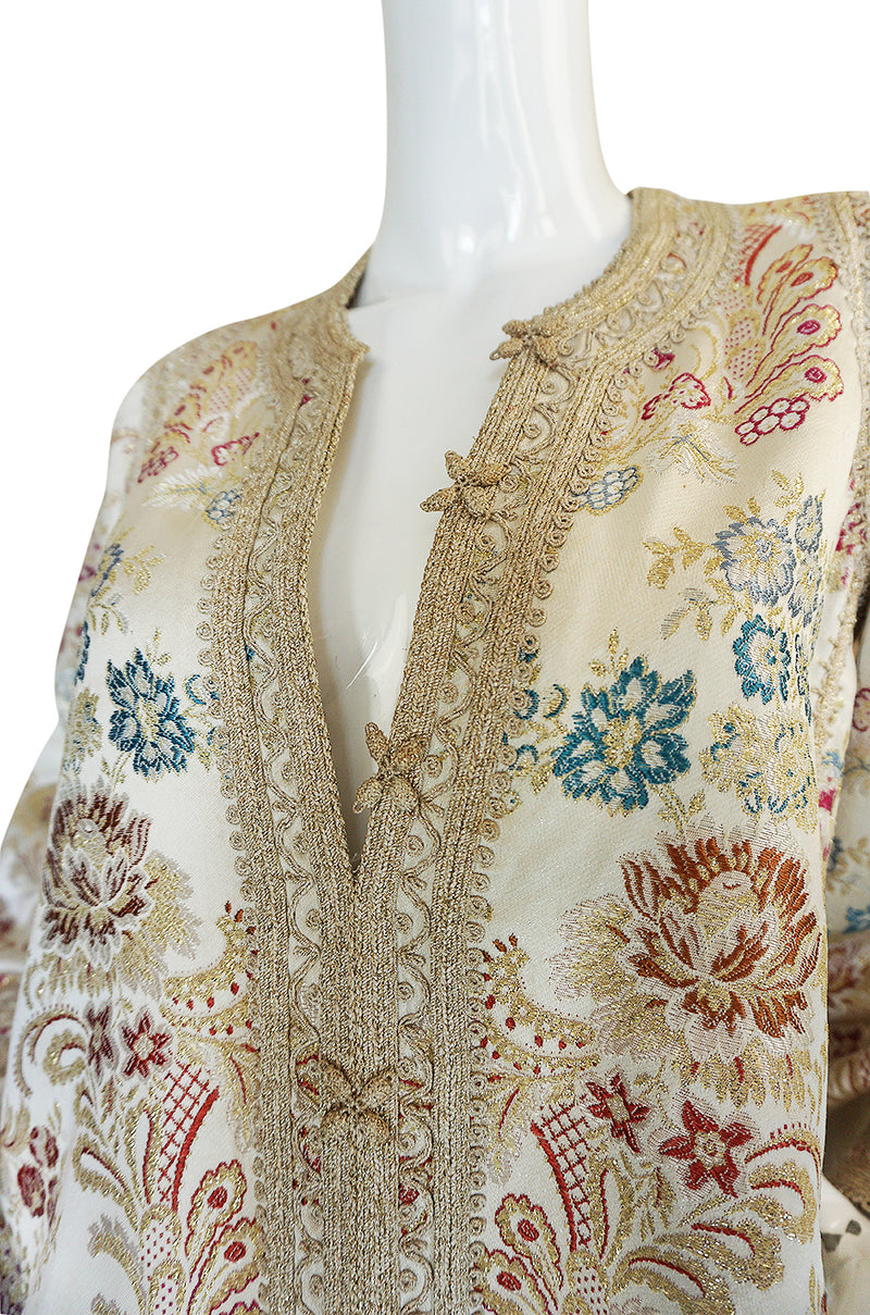 1960s Gold & Cream Brocade Morrocan Wedding Caftan