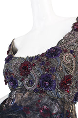 1980s Trained Bellville Sassoon Heavily Beaded Gown