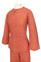 Rare 1971 Marion Foale and Sally Tuffin Red & White Check 'Pajama' Pant Set