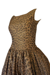 Documented 2003 Oscar de la Renta Silk Leopard Print Dress