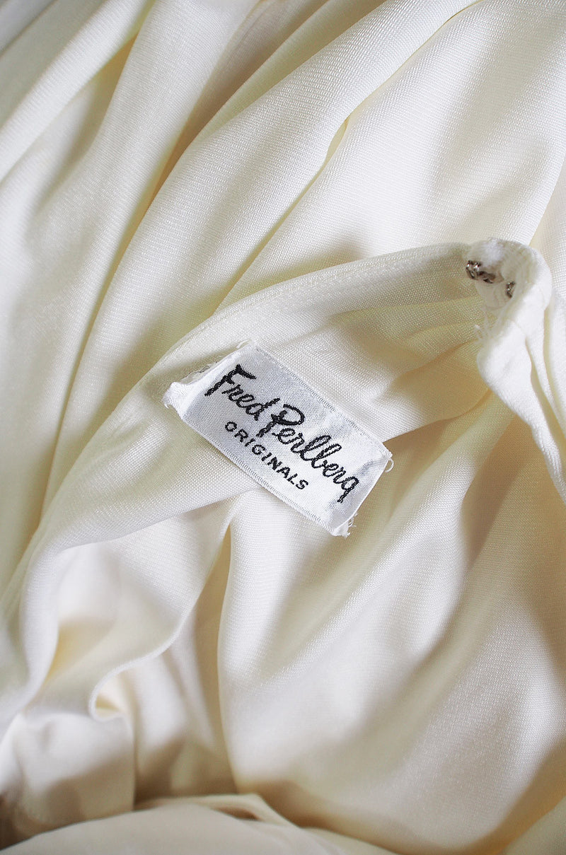 1960s Fred Perlberg White Maxi Dress