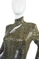 Iconic S/S 1983 Thierry Mugler Sequin Snakeskin Python Dress