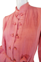 1970s Donald Brooks Silk Salmon Shift