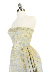 c.1953 Christian Dior Couture Silver & Sequin Fantasy Gown