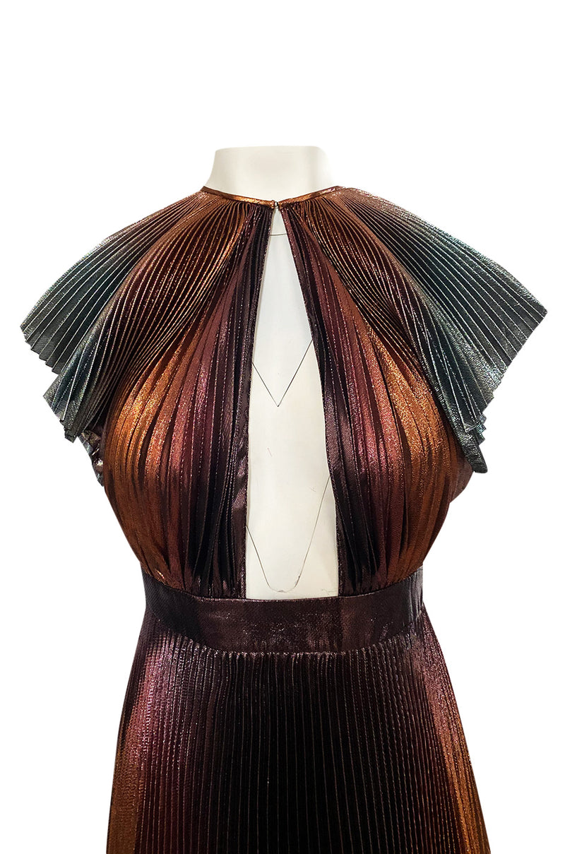 givenchy pleated metallic dress Resort 2019 Givenchy by Clare Waight Keller Metallic Pleated Lame Dres Shrimpton Couture
