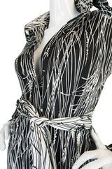 Fabulous 1970s Lanvin Graphic Print Jersey Jumpsuit