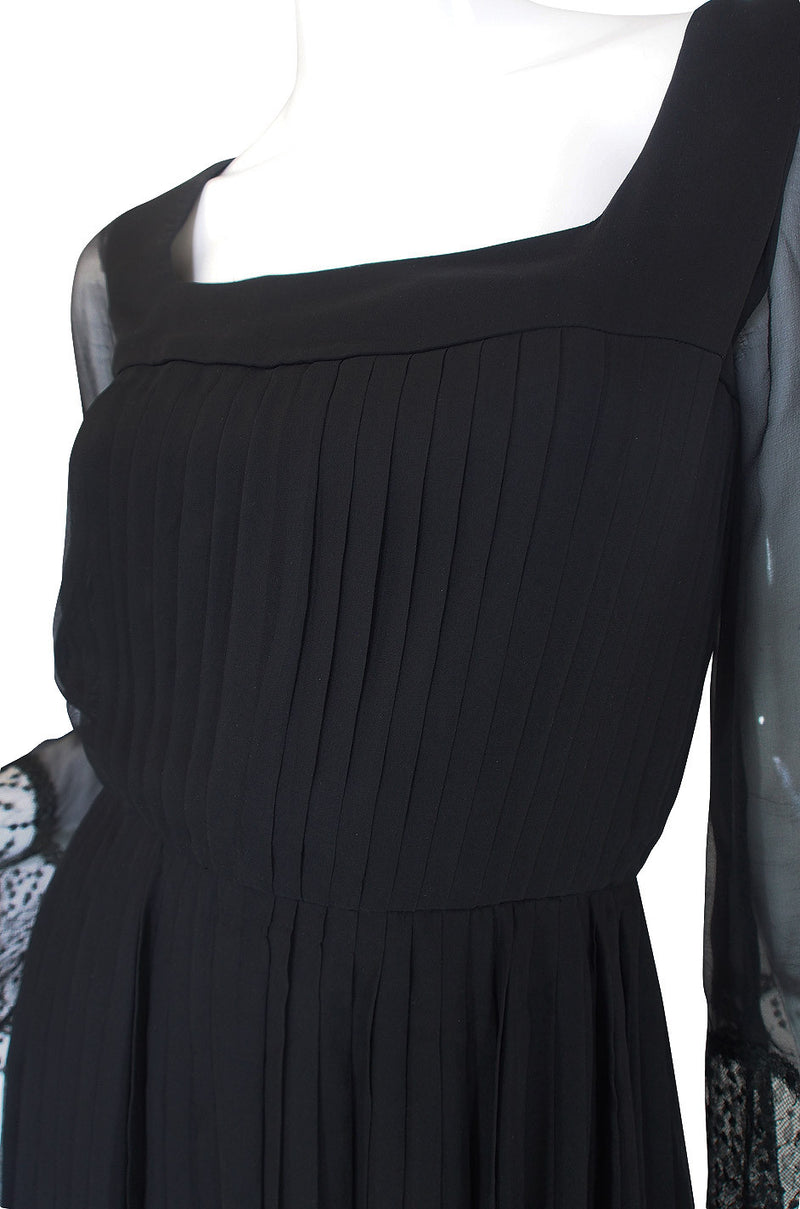 Rare 1960s Silk and Lace Jean Louis Dress