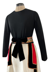 Folkart Feeling 1970s Kent Originals Rick Rack & gold Metallic Detail Applique Dress